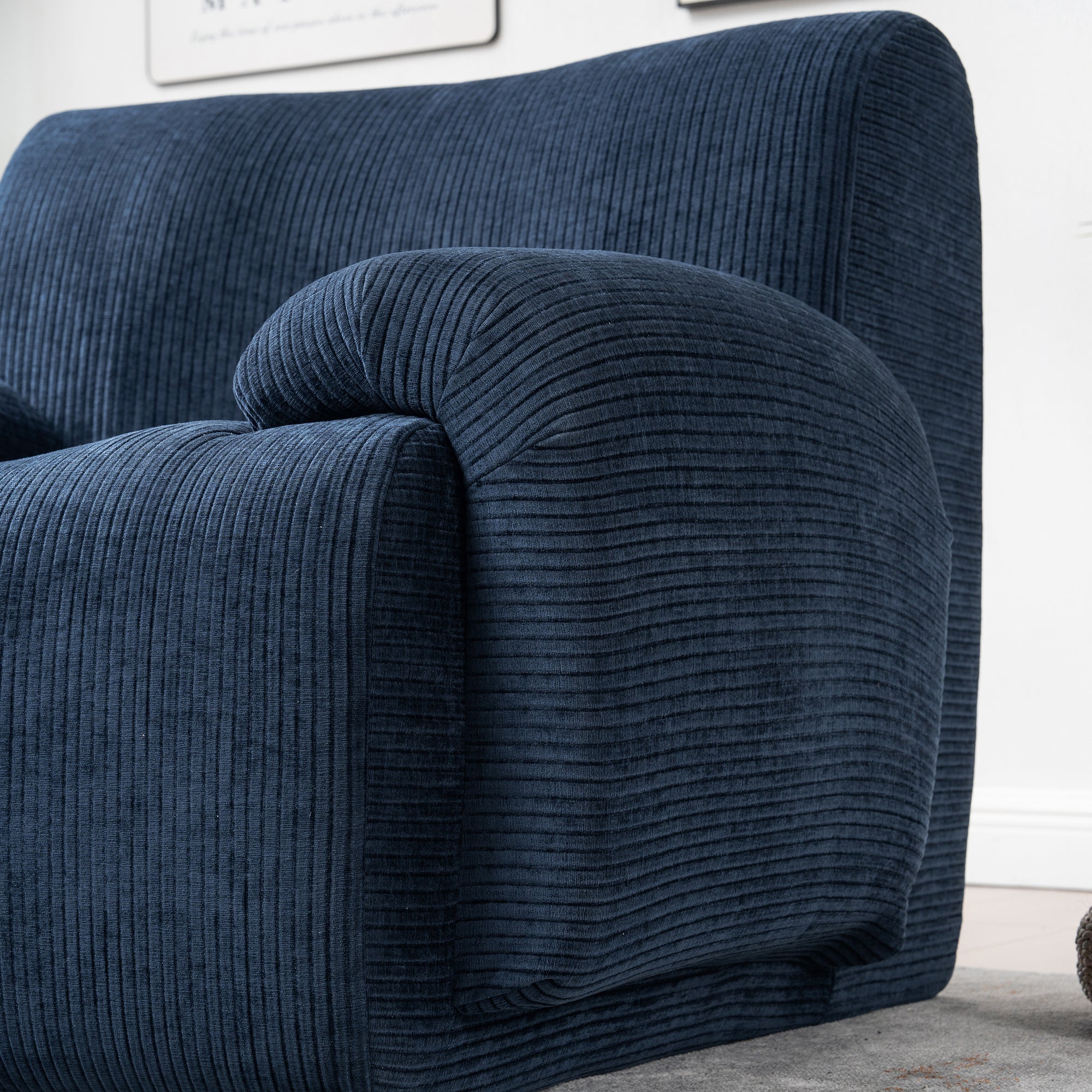 Modern Chenille Vertical Stripe Accent Chair
