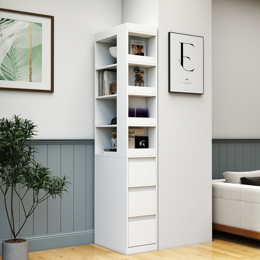 70.87' H Modern Wooden Tall Bookshelf Bookcase