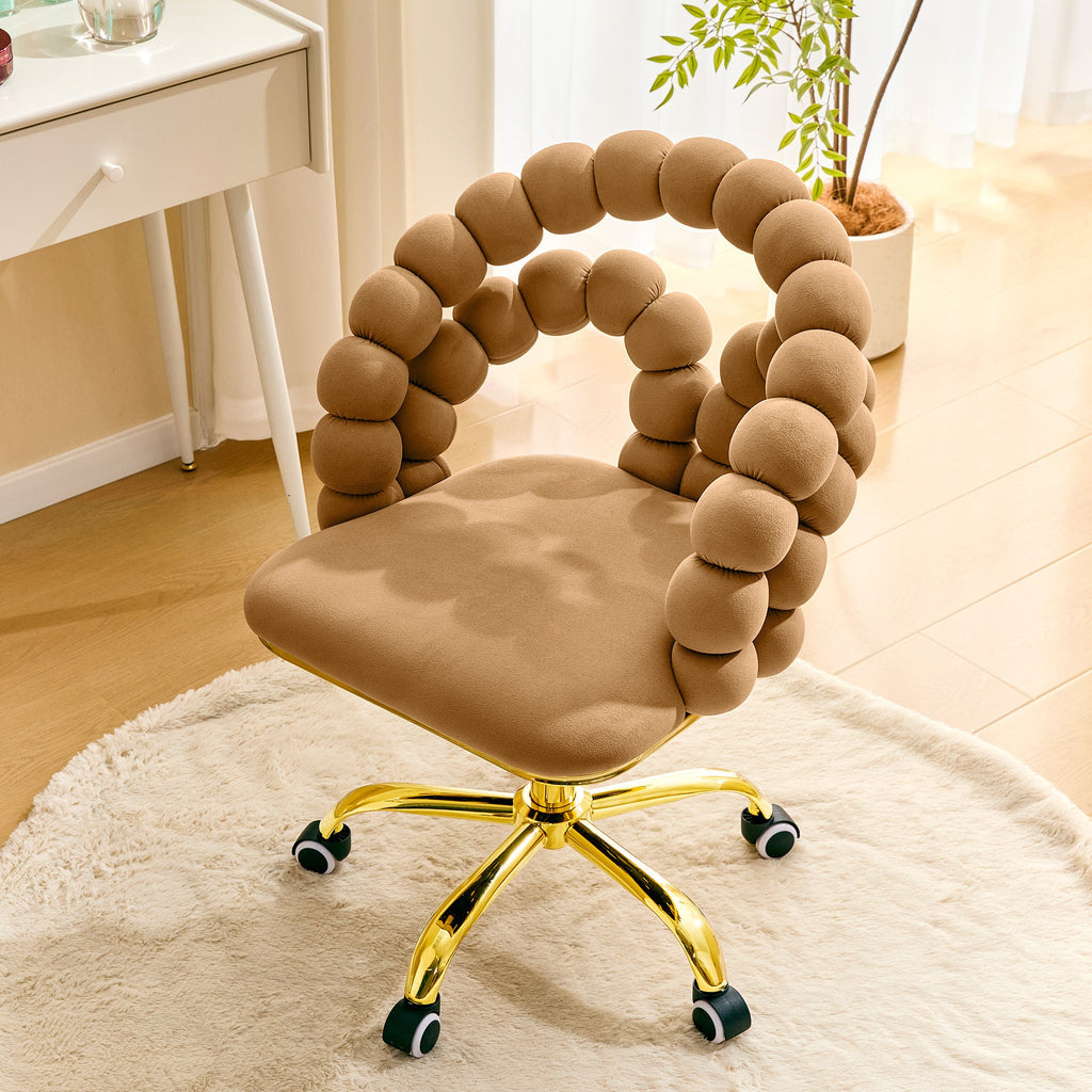 Coloful Modern Velvet Adjustable Swivel Desk Chair with Bubble Back