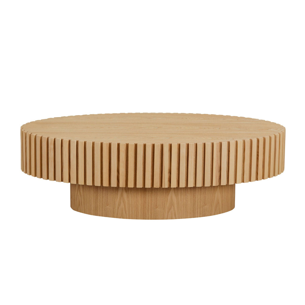 43.70 Inch Modern Handcraft Drum and Oval Coffee Table