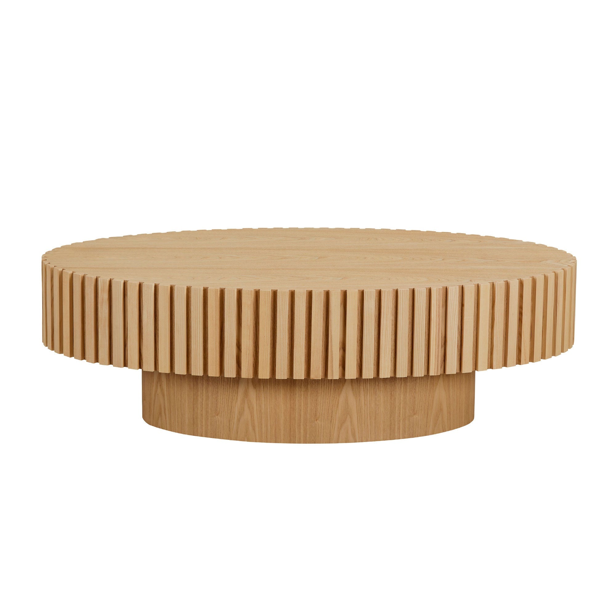 43.70 Inch Modern Handcraft Drum and Oval Coffee Table