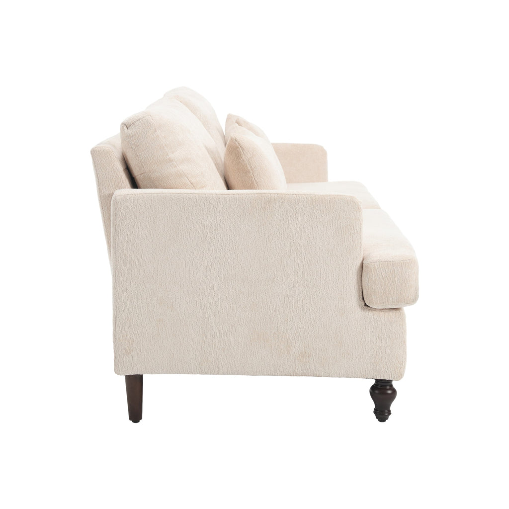 Mid Century Modern Chenille Fabric Loveseat Sofa