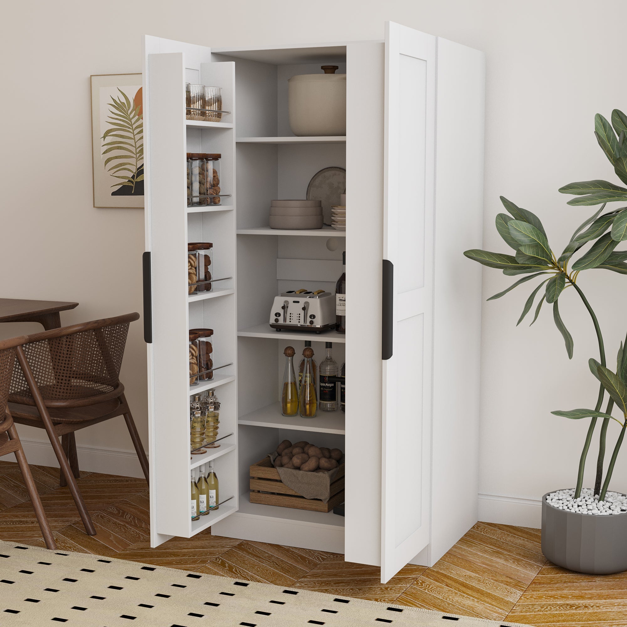 62.99in Pantry Cabinet for Living Room and Dinning Room