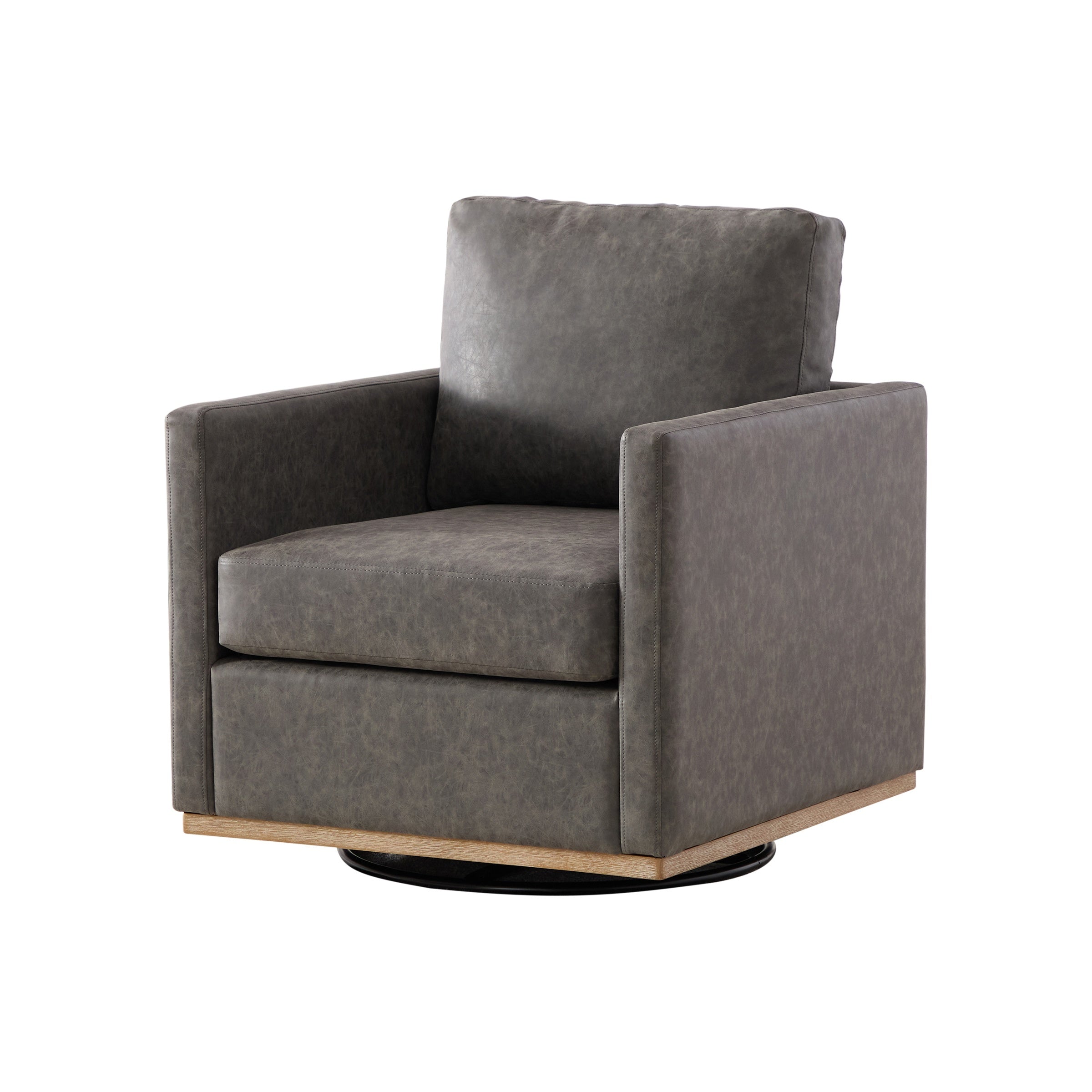 Modern Square Chenille Upholstered Swivel Accent Chair