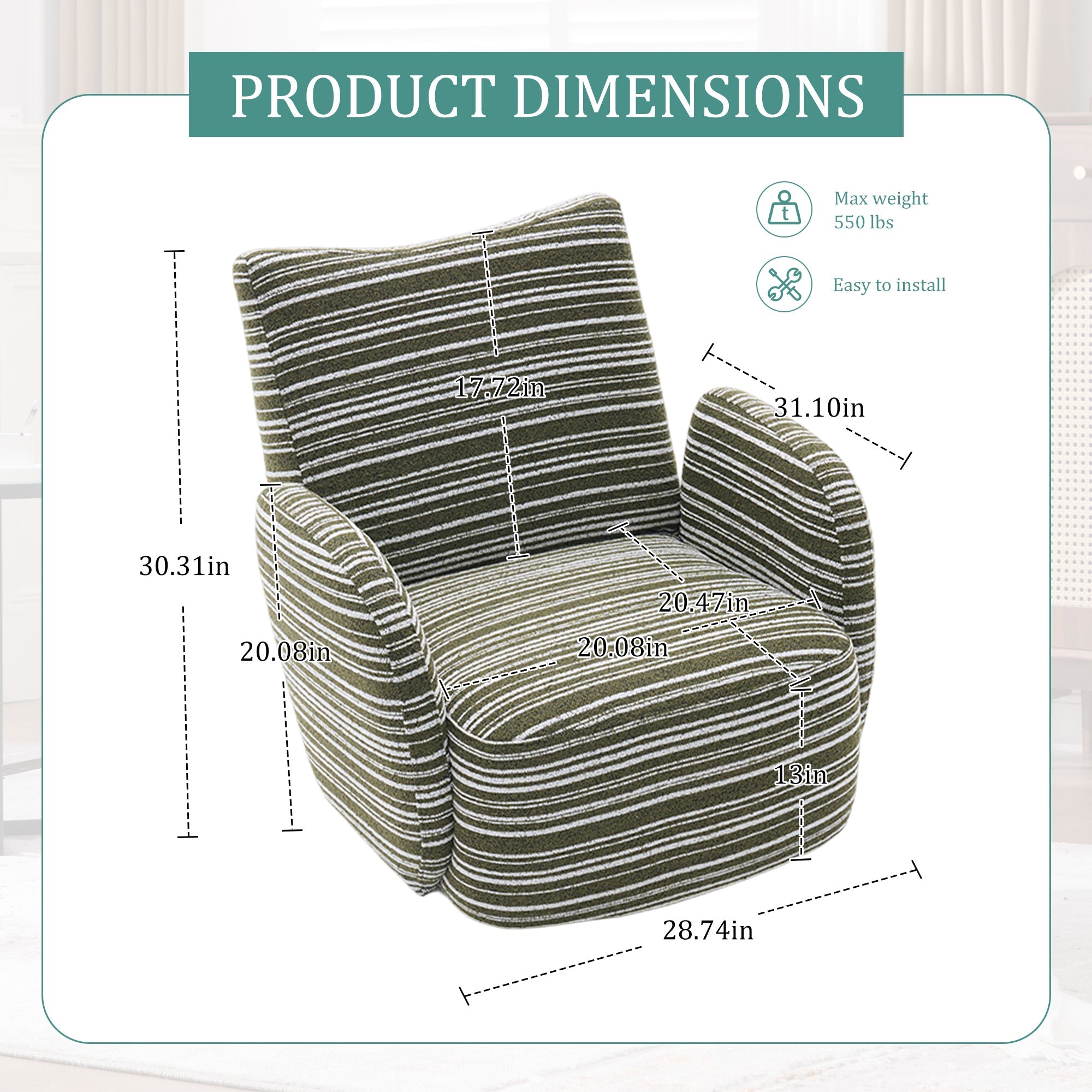 Modern Style Swivel Leisure Chair