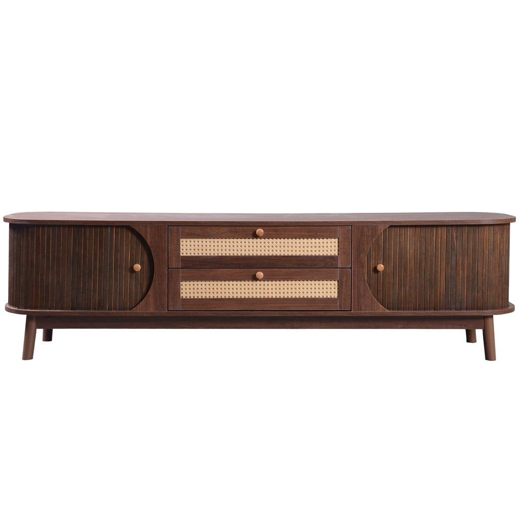 Modern Farmhouse Rattan TV Stand  Up to 75''