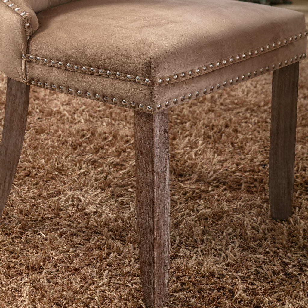 Modern High-end Tufted Solid Wood Velvet Dining Chair(Set of 2)