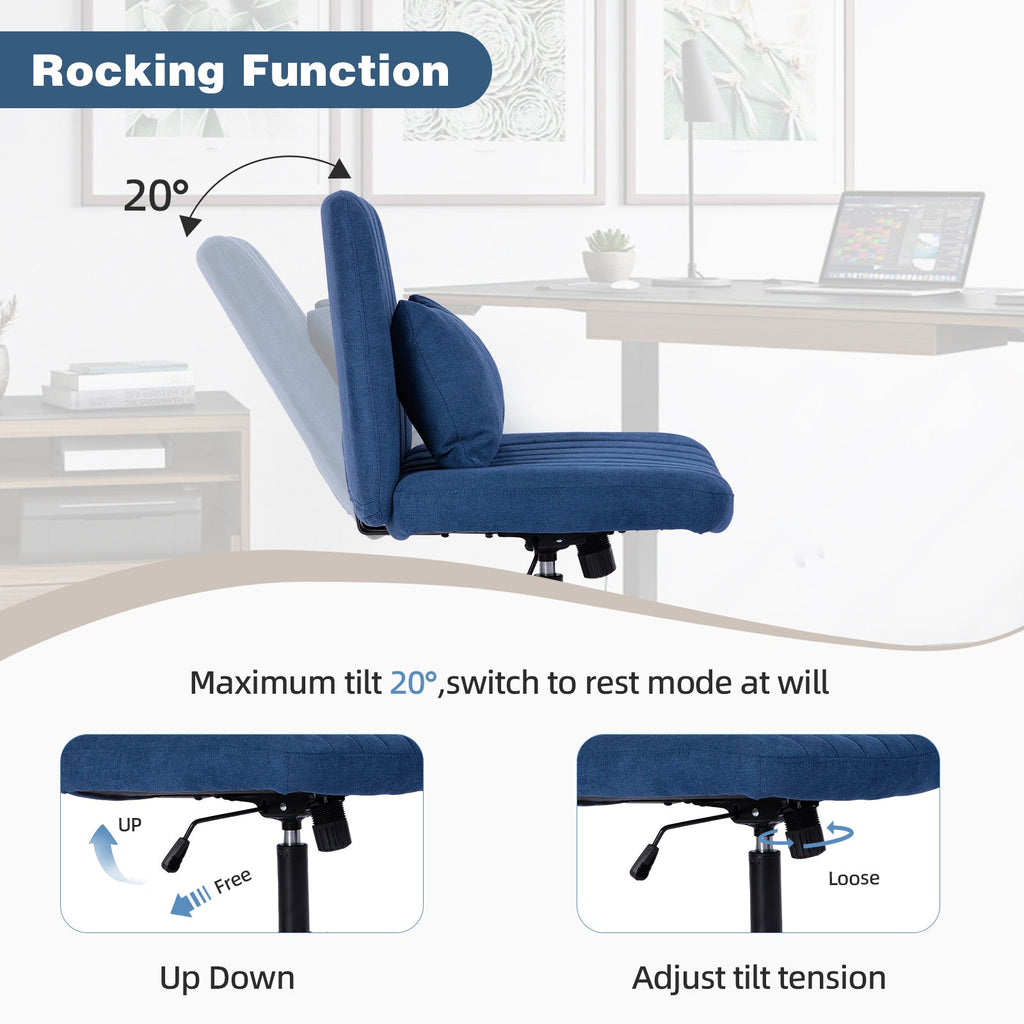 Criss Cross Armless Office Chair with Wheels