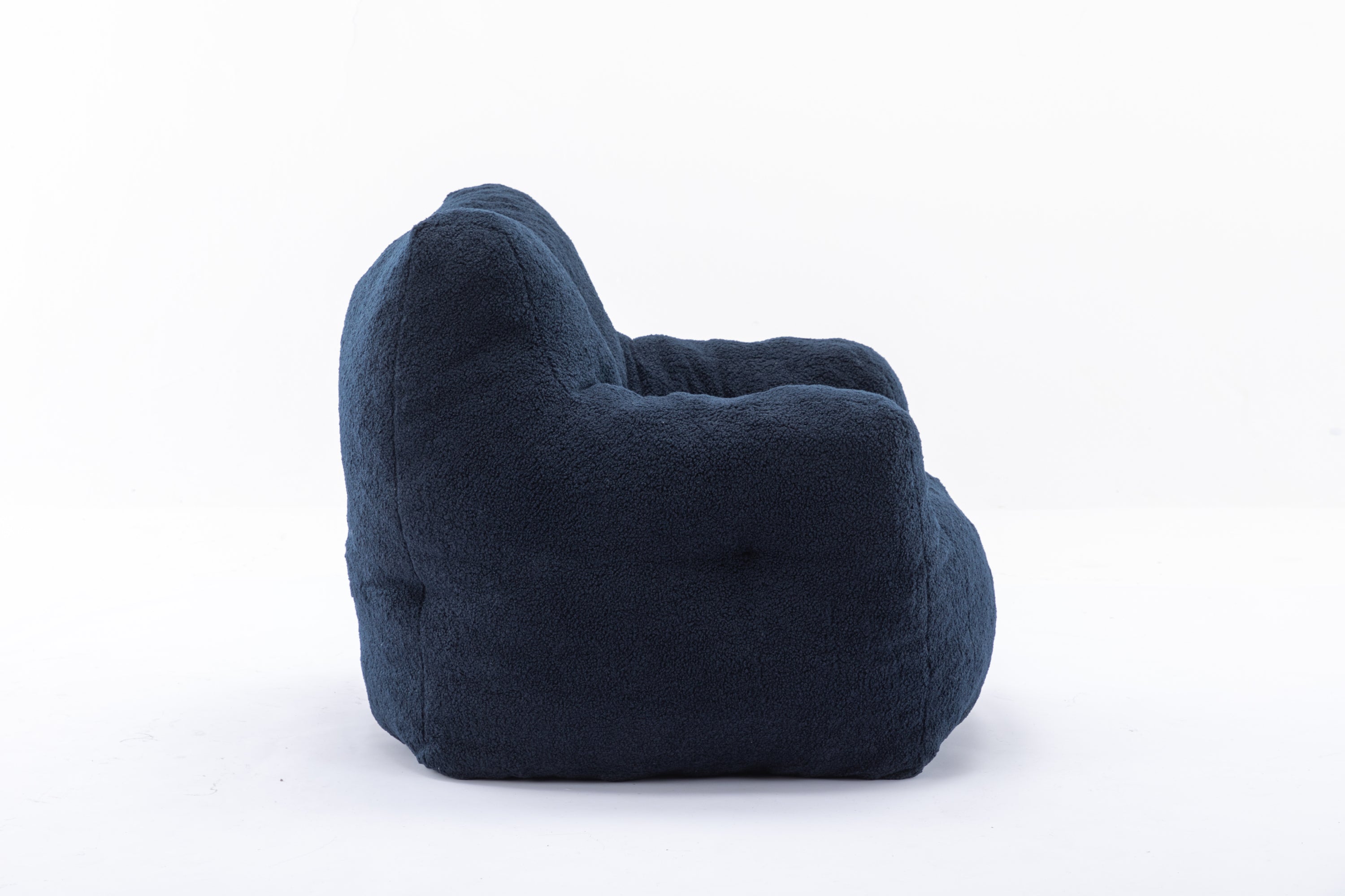 Teddy Fabric Tufted Foam Bean Bag Chair with Memory Sponge