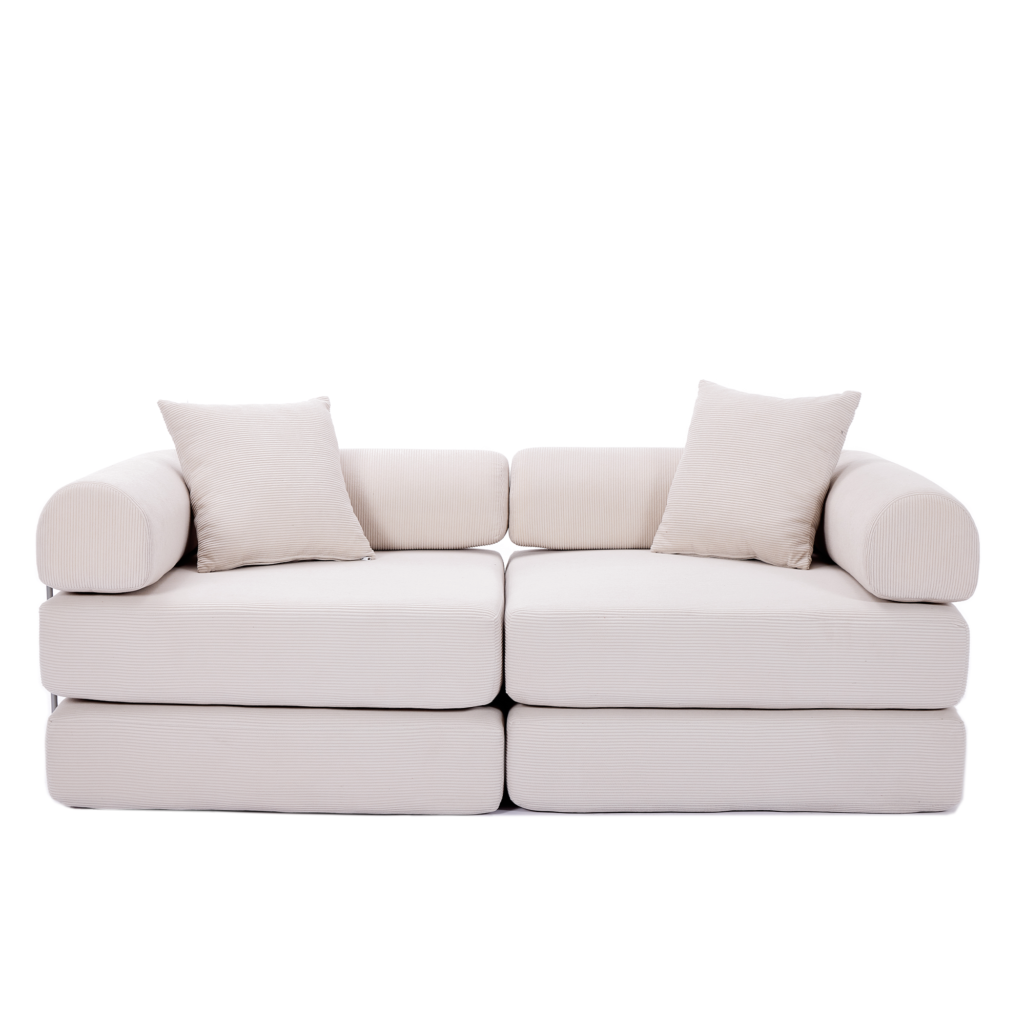 2 Seat Convertible Couch Folding Mattress Couch Sofa Bed