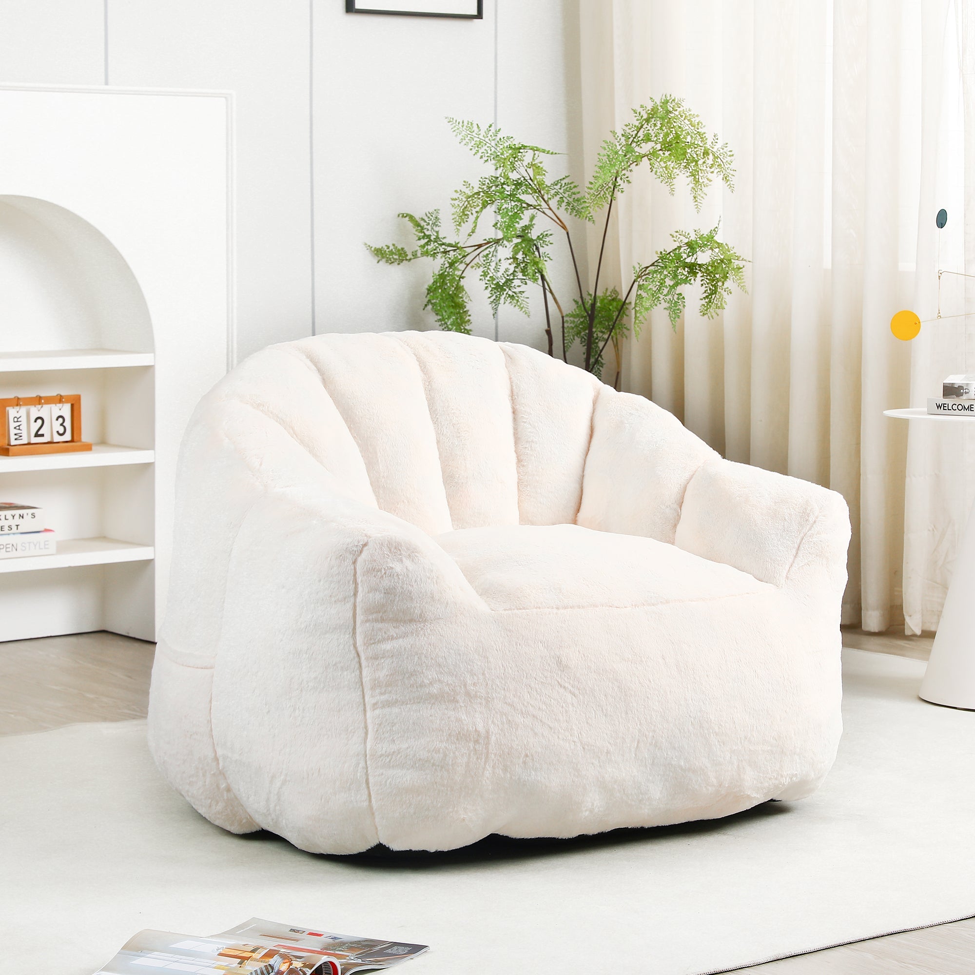 Bean Bag Sofa Chair with Armrests Stuffed