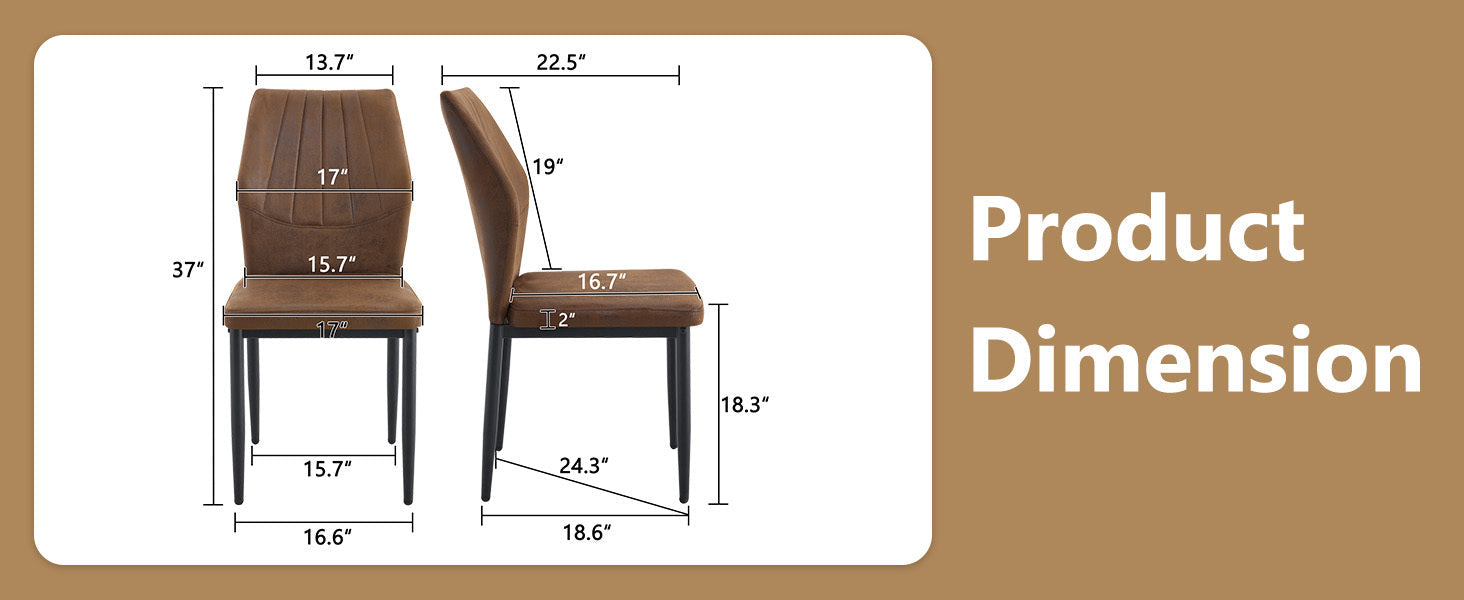 Brown Black Dining Chairs with Shell (Set of 4)