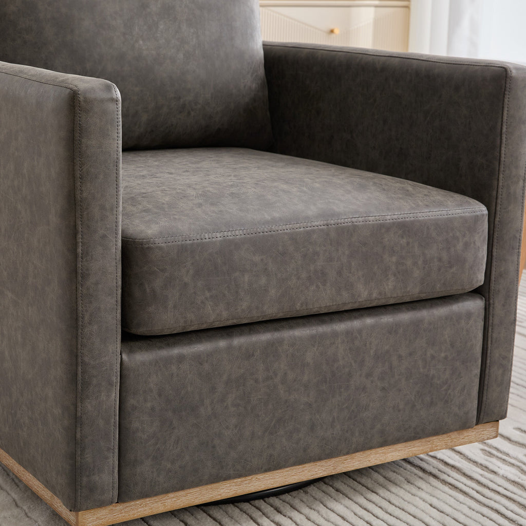 Modern Square Chenille Upholstered Swivel Accent Chair
