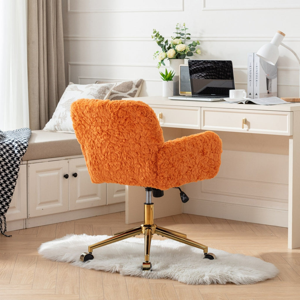 Violet Velve Home Office Chair with Golden Metal Base