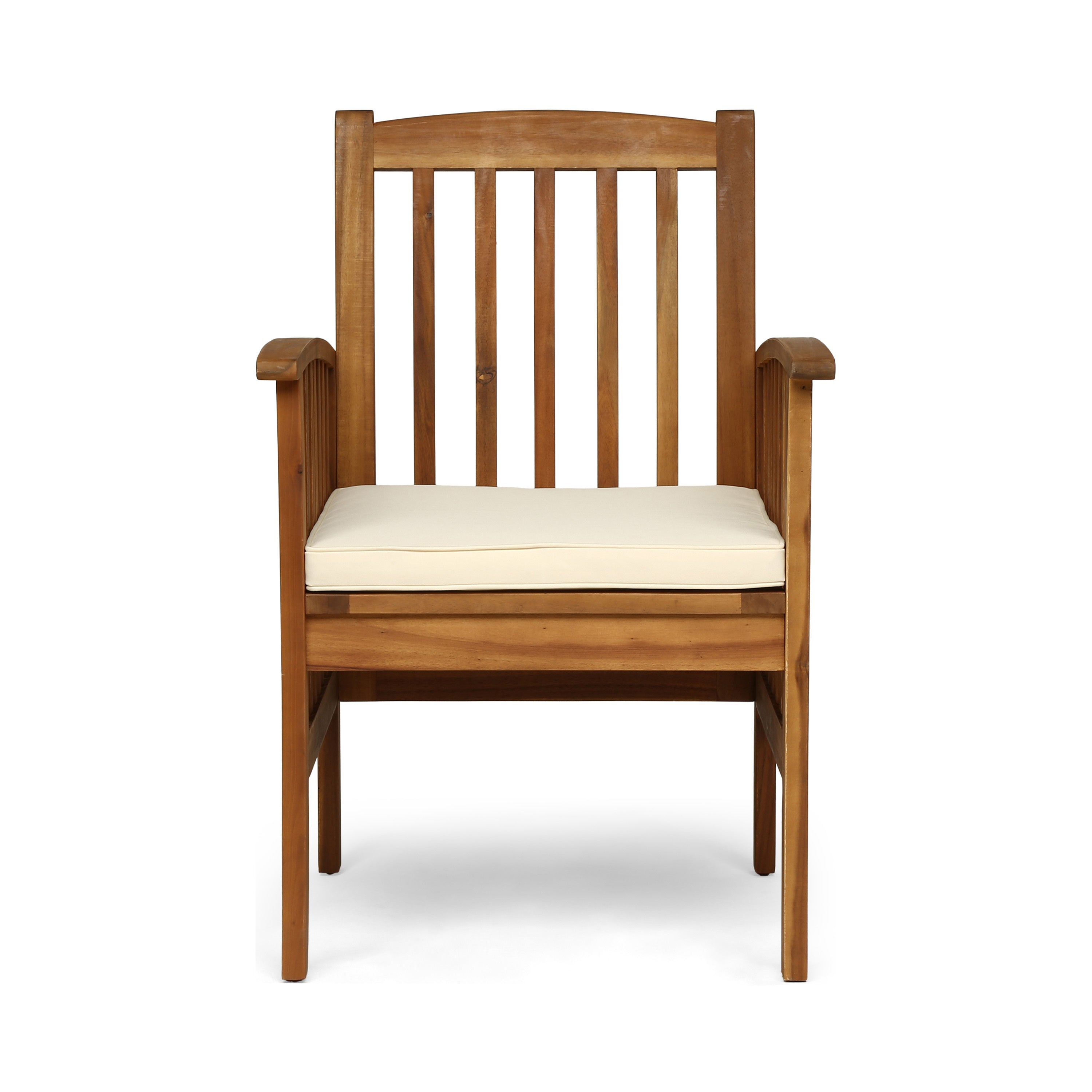 Outdoor 2PCS Acacia Wood Dining Chair Set with Cushions