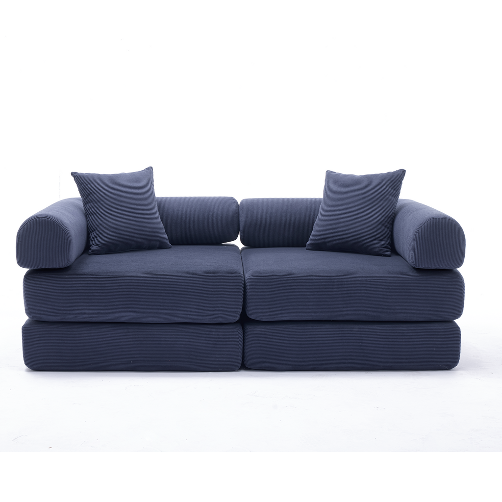 2 Seat Convertible Couch Folding Mattress Couch Sofa Bed