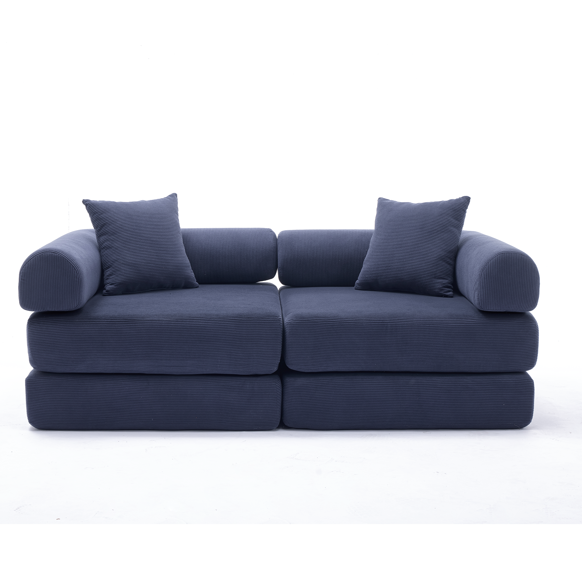 2 Seat Convertible Couch Folding Mattress Couch Sofa Bed