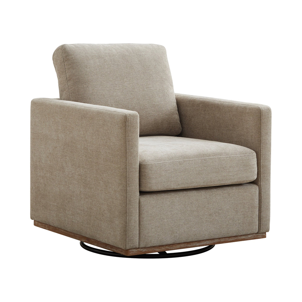 Modern Square Chenille Upholstered Swivel Accent Chair