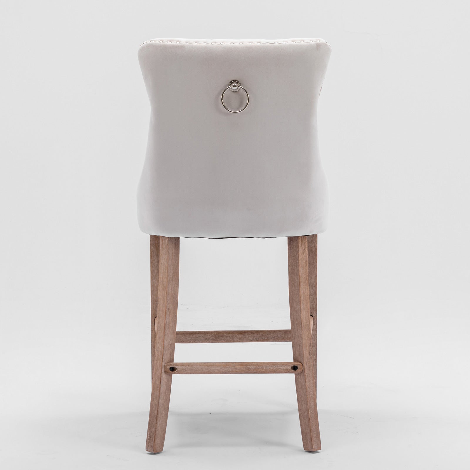 Contemporary Velvet Upholstered Barstools with Button Tufted Decoration (Set of 2)