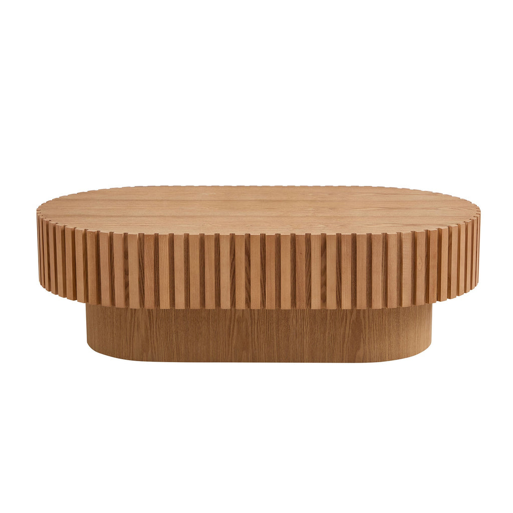 43.70 Inch Modern Handcraft Drum and Oval Coffee Table
