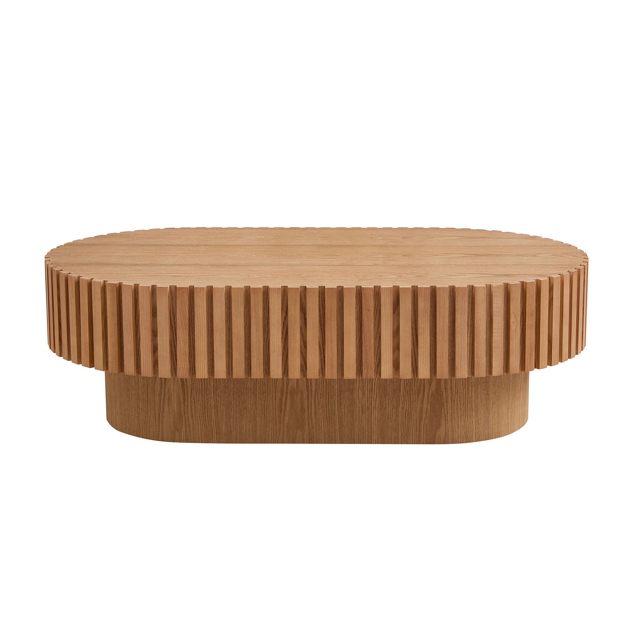 43.70 Inch Modern Handcraft Drum and Oval Coffee Table