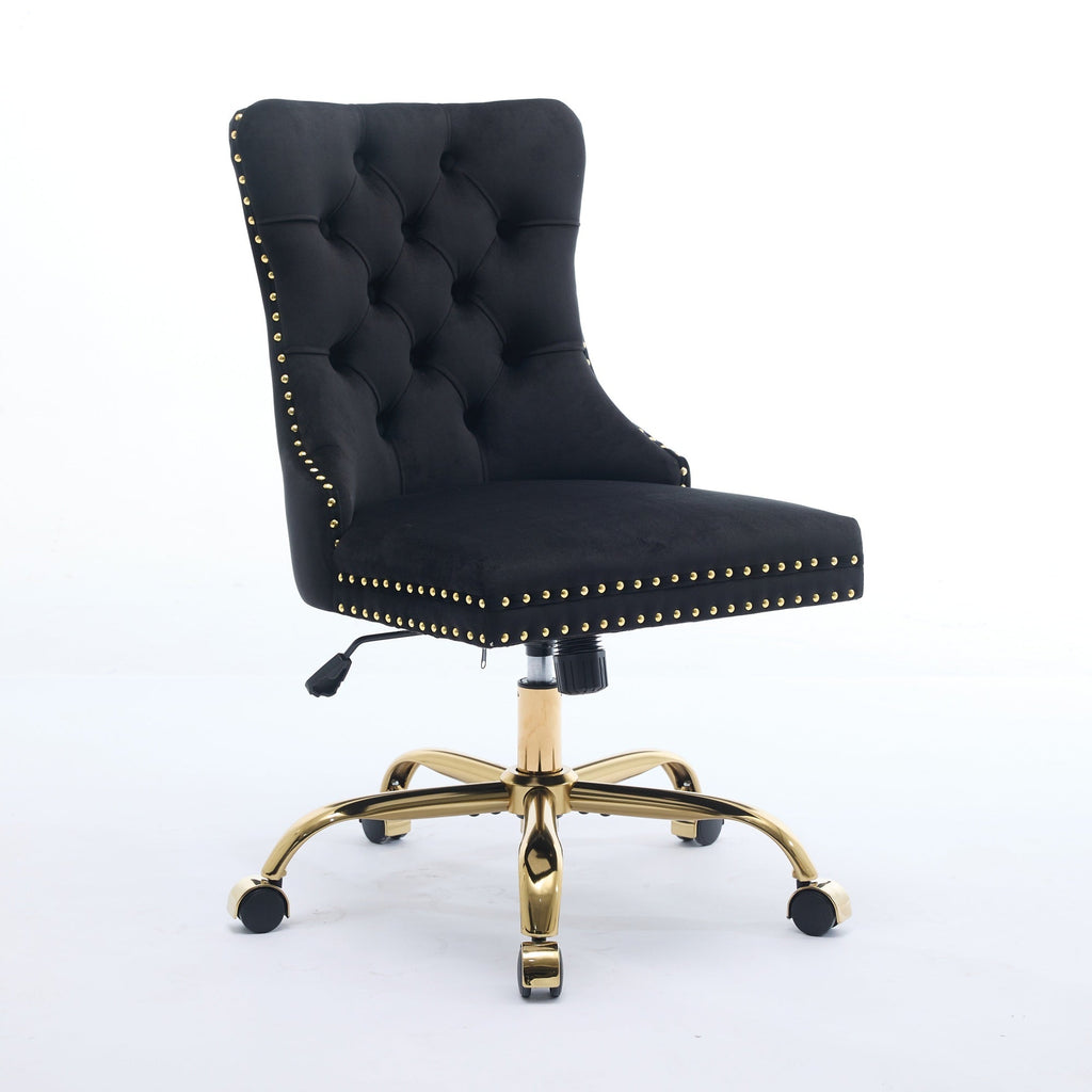 Modern Velvet Upholstered Tufted Button Home Office Chair