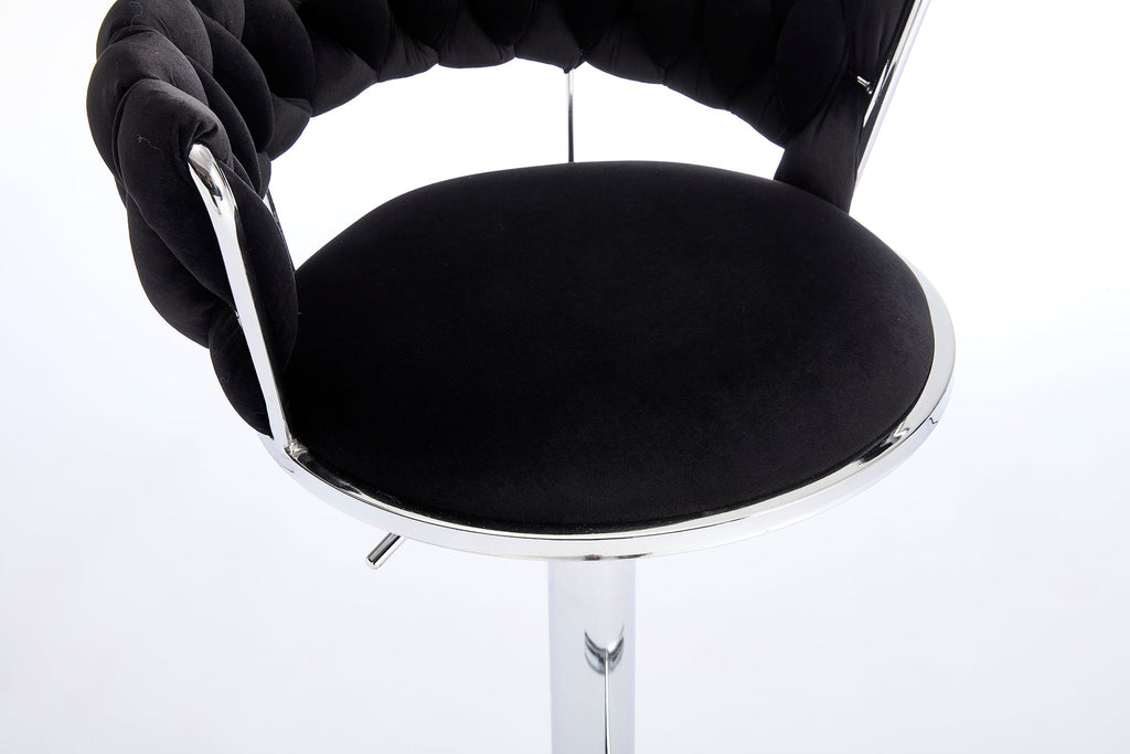 2PCS Metal Bar Stools with Chrome Footrest and Base