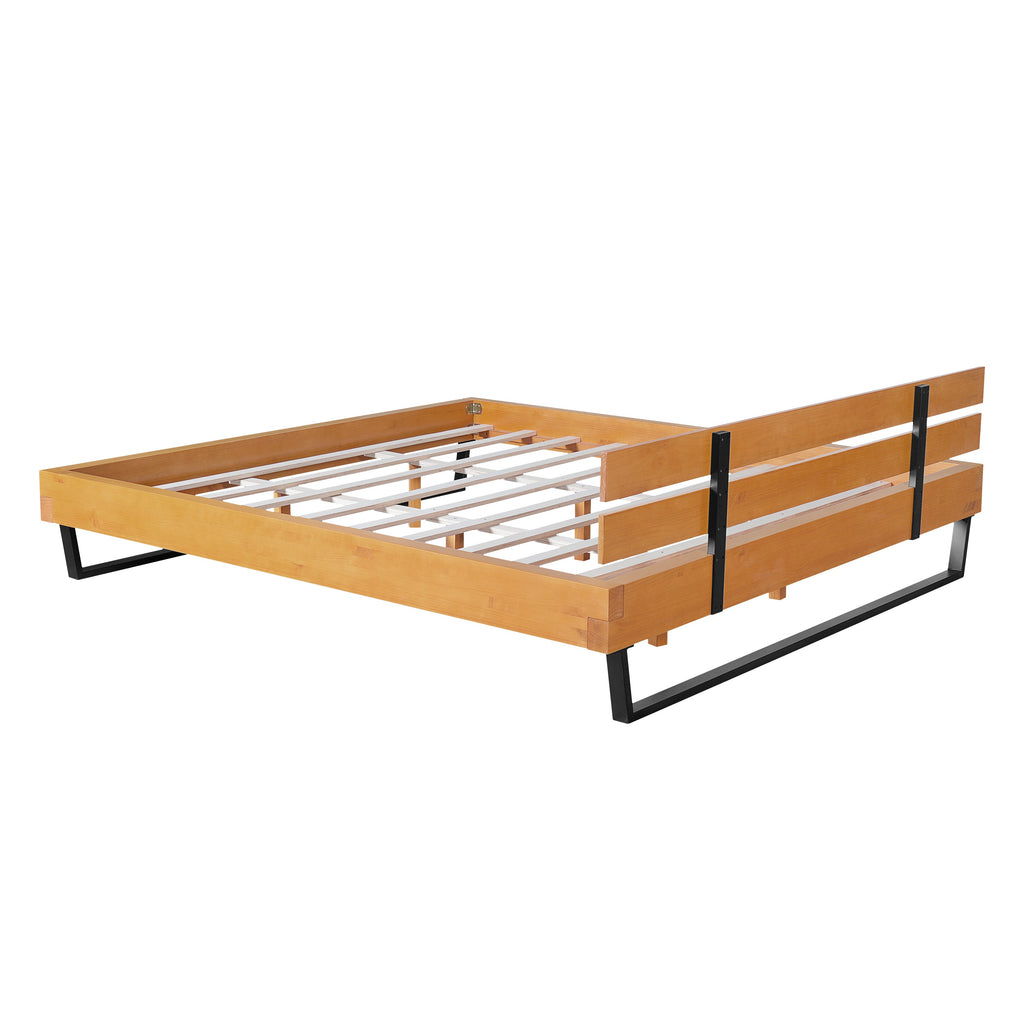 Natural Pine Wood Queen/King Size Bed Frame