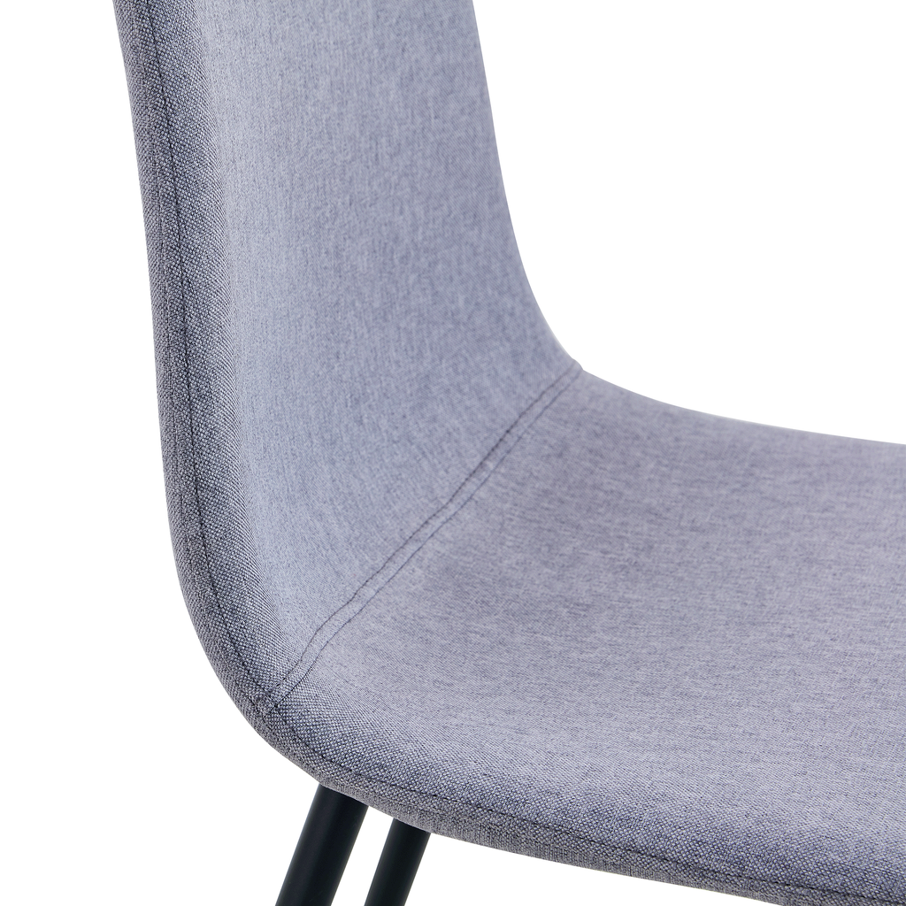 Luxury Simple Chair Black Linen Dining Chair  (Set of 4)