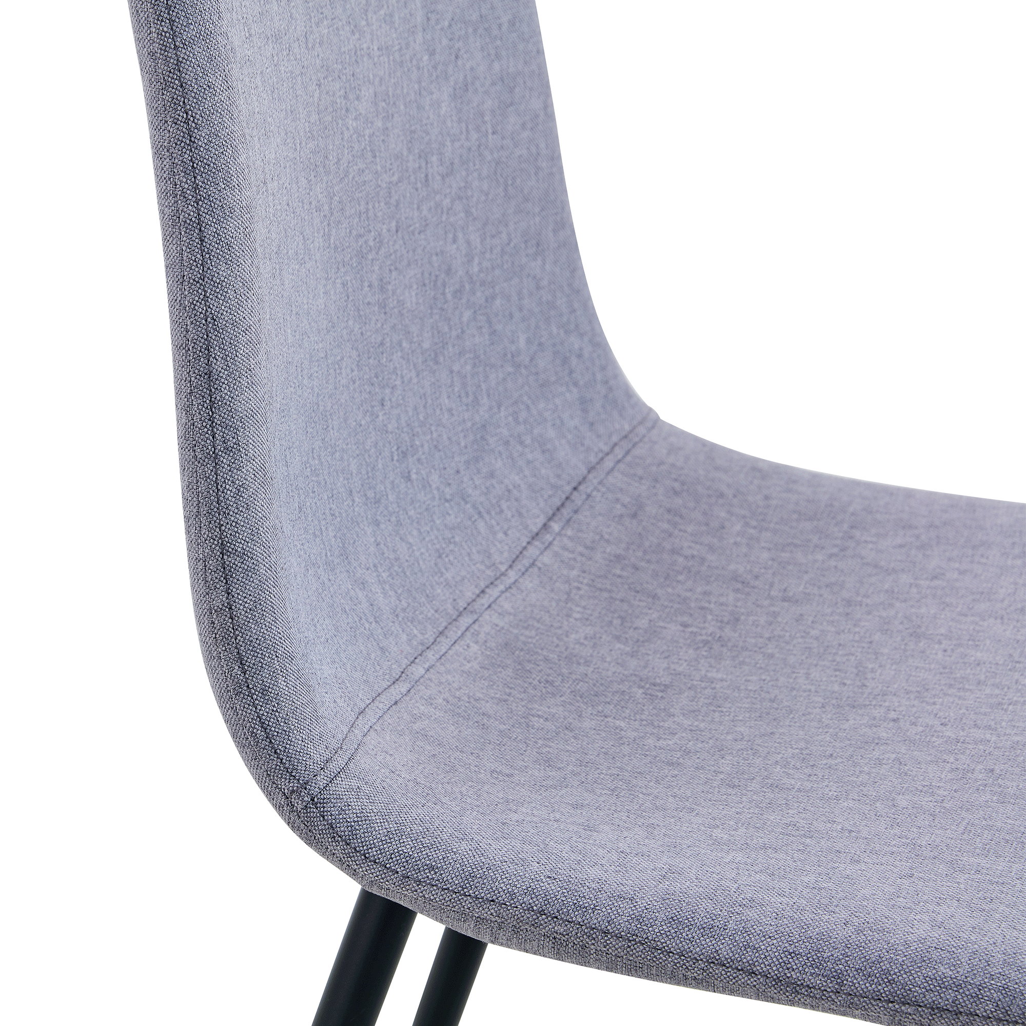 Luxury Simple Chair Black Linen Dining Chair  (Set of 4)