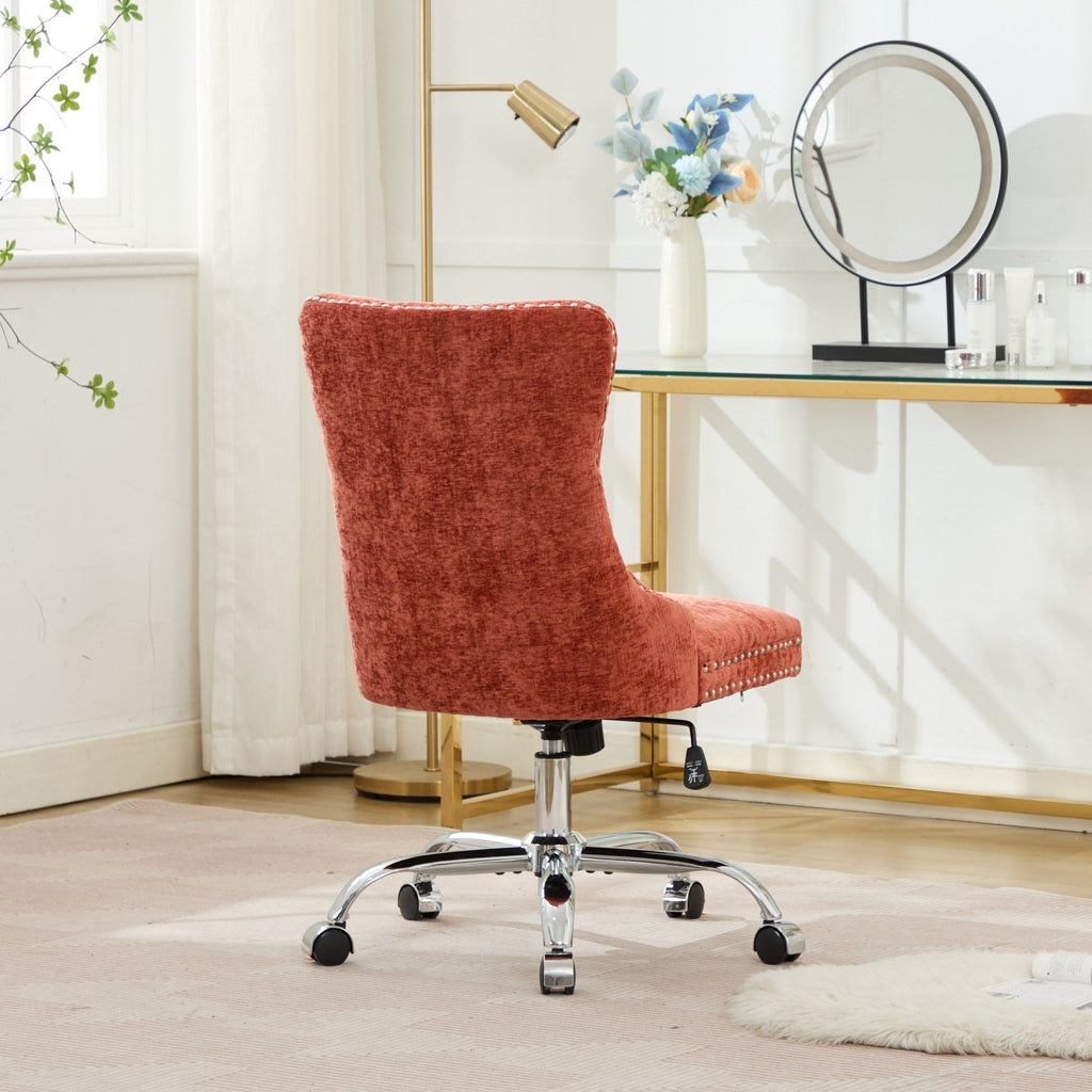 Modern Chenille Upholstered Tufted Button Home Office Chair