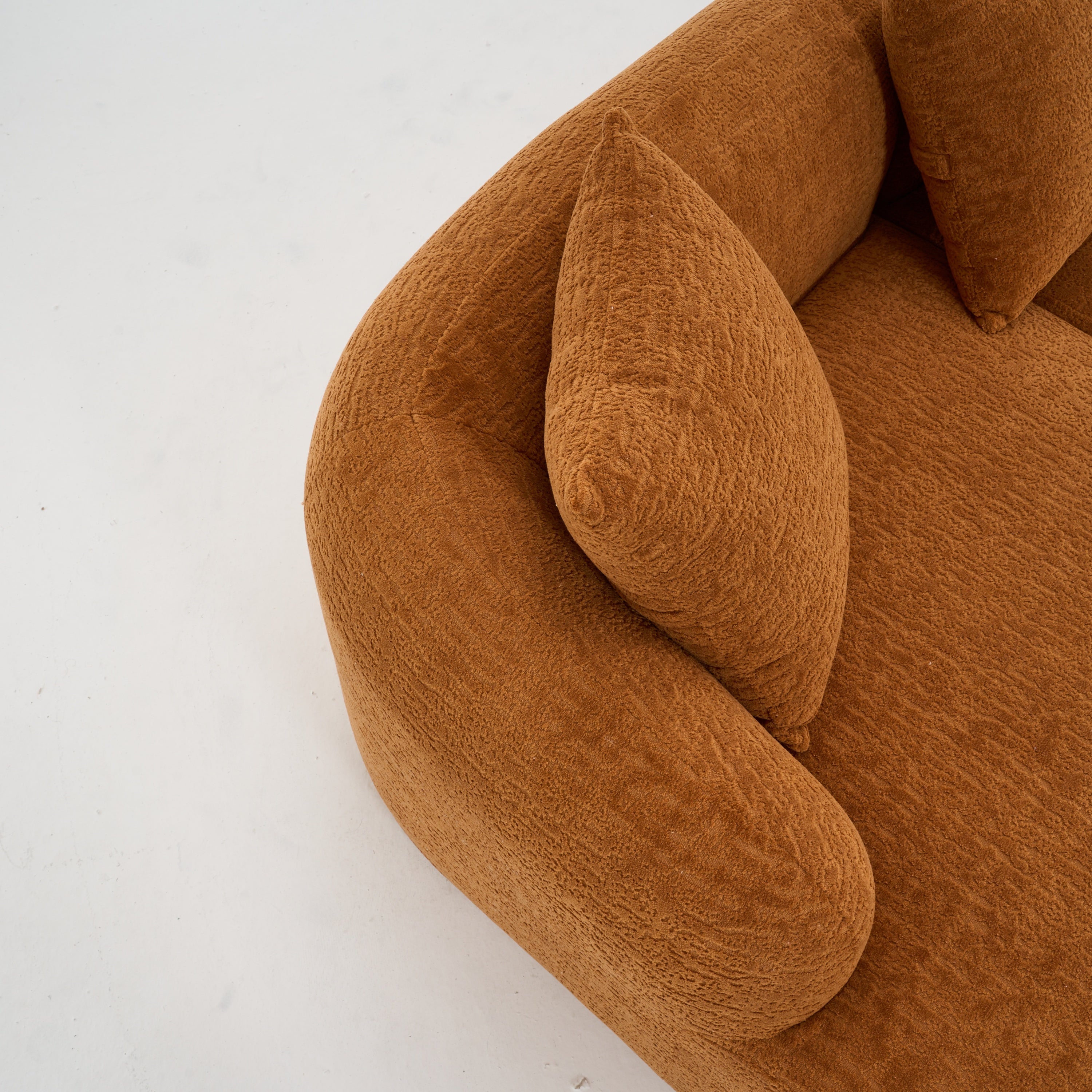 Boneless L-Shape Sectional Sofa with Curved Chaise