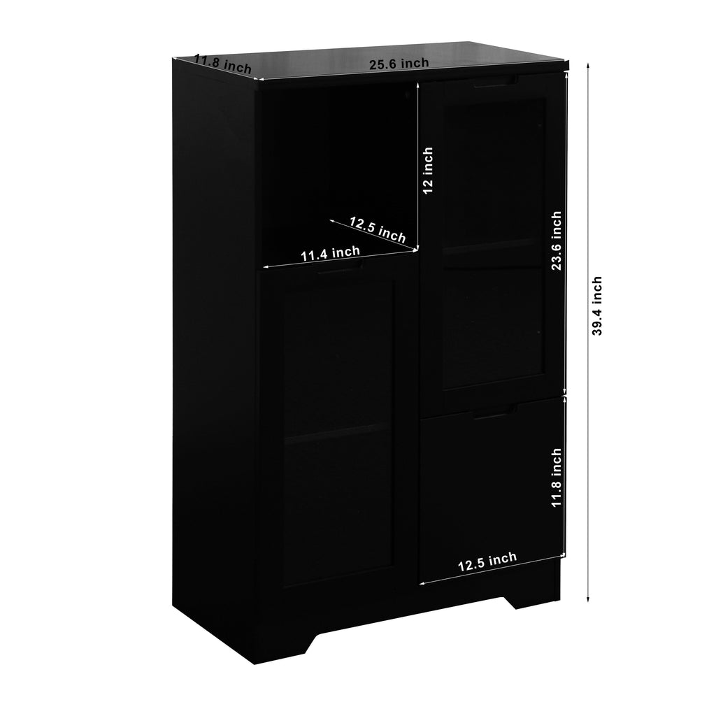 Modern MDF Painted Cabinet with Glass Doors and Drawer