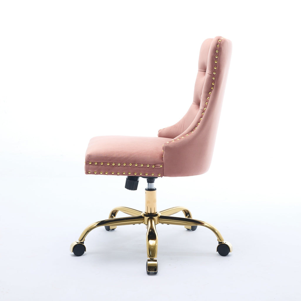 Modern Velvet Upholstered Tufted Button Home Office Chair