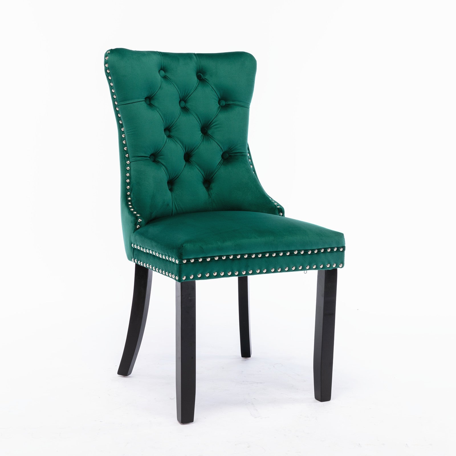 Modern High-end Tufted Solid Wood Velvet Dining Chair(Set of 2)