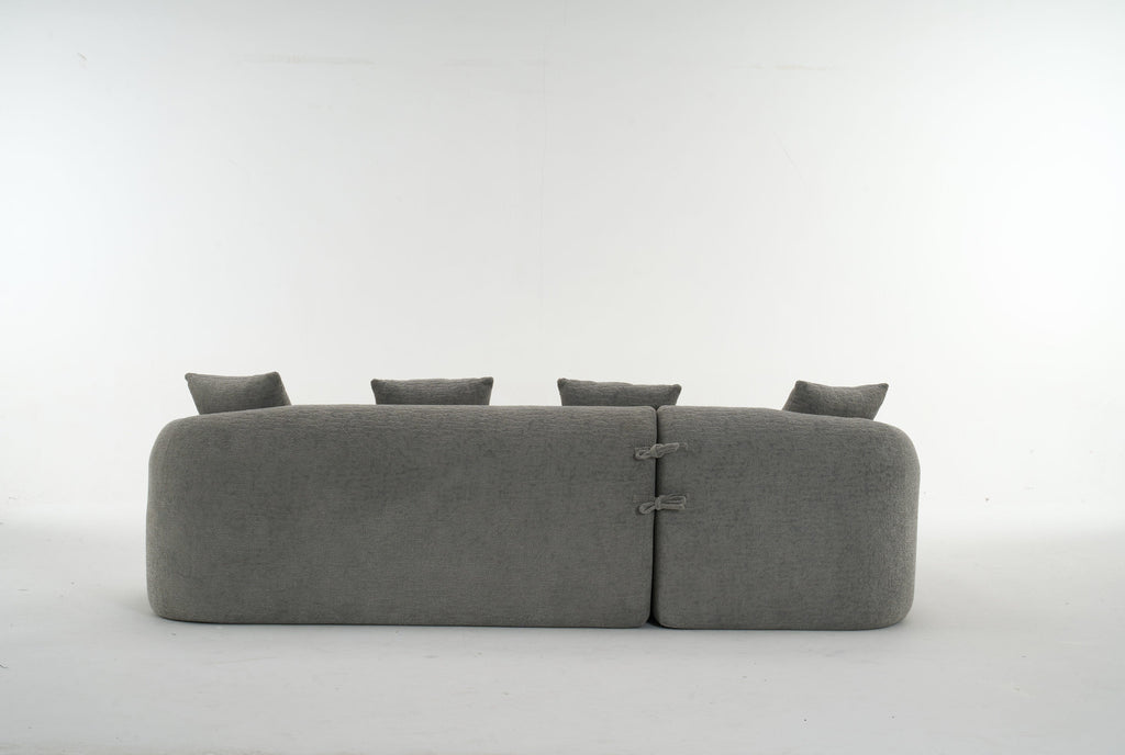 Boneless L-Shape Sectional Sofa with Curved Chaise