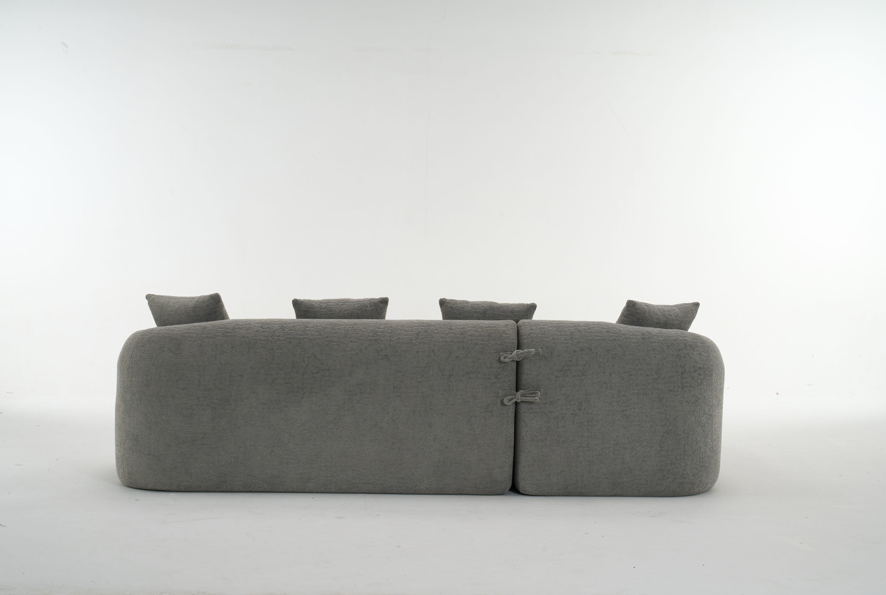 Boneless L-Shape Sectional Sofa with Curved Chaise