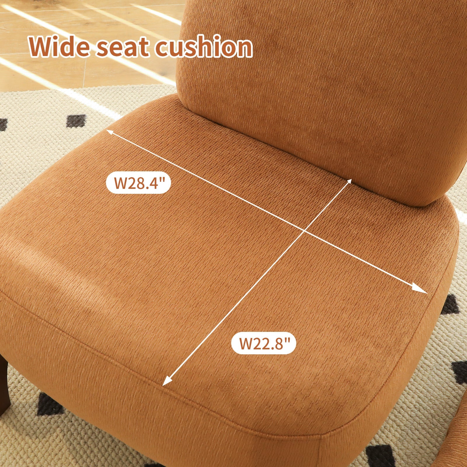 Velvet Accent Chair with Solid Wood Legs