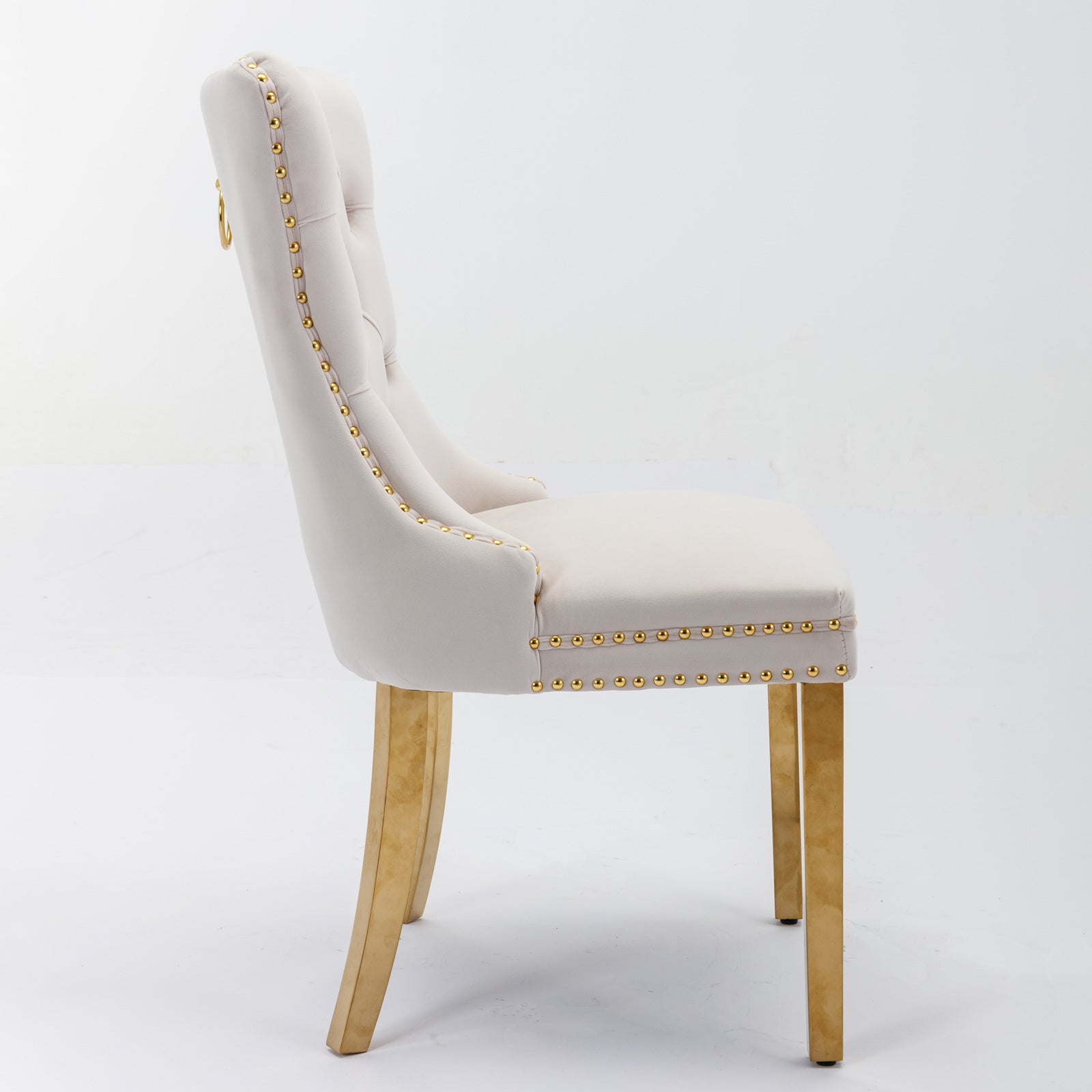 Modern High-end Tufted Solid Wood Velvet Dining Chairs (Set of 2)
