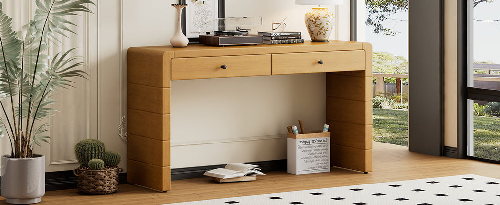 Wooden Entryway Table with 2 Drawers