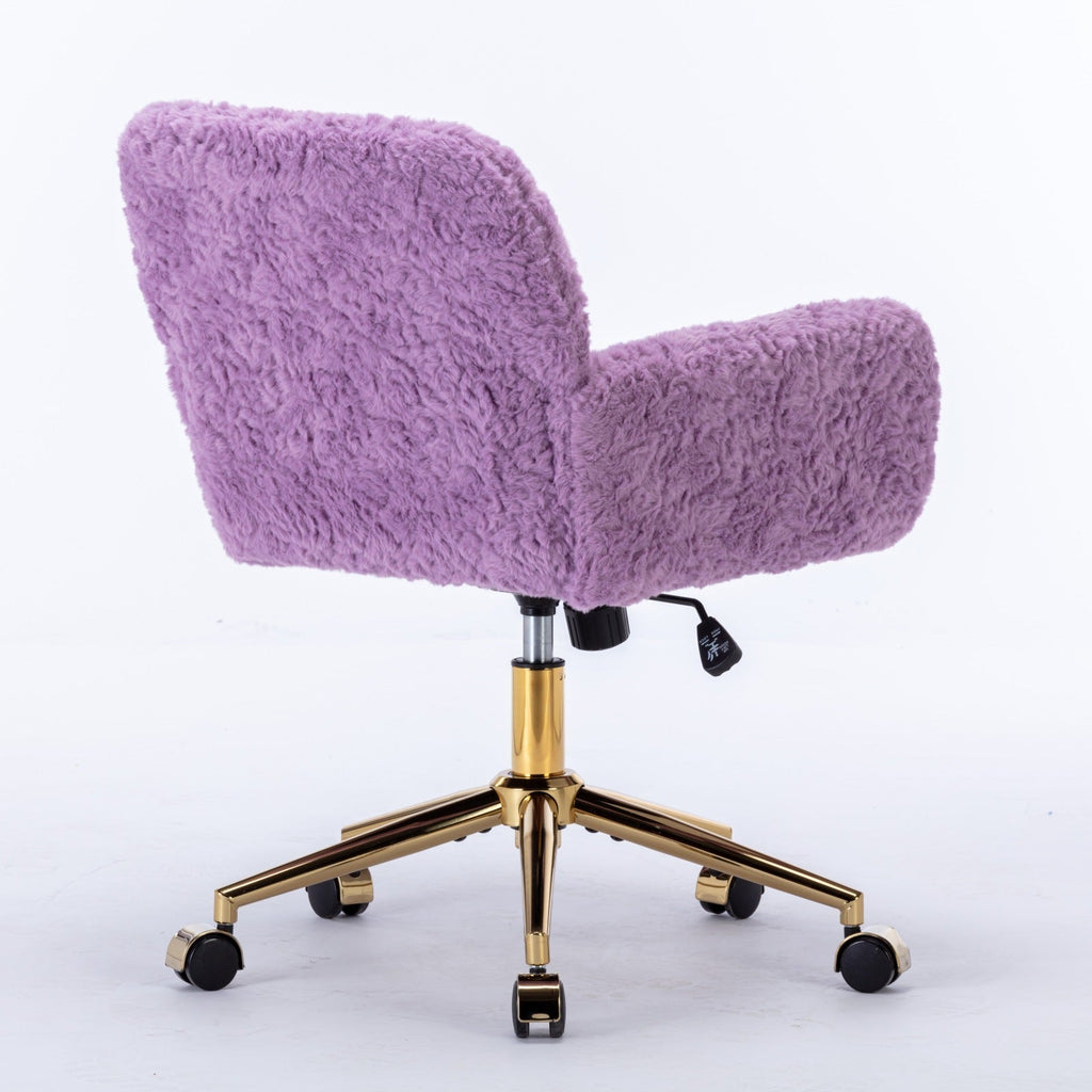 Violet Velve Home Office Chair with Golden Metal Base