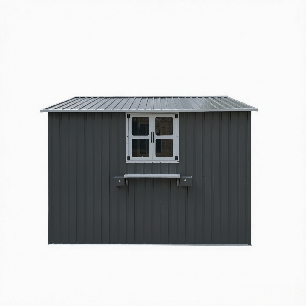 10x8 Ft Metal Storage Shed Lockable Double Doors Window Waterproof Shed