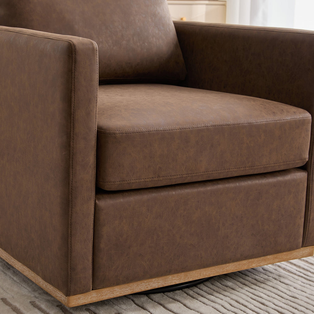 Modern Square Chenille Upholstered Swivel Accent Chair