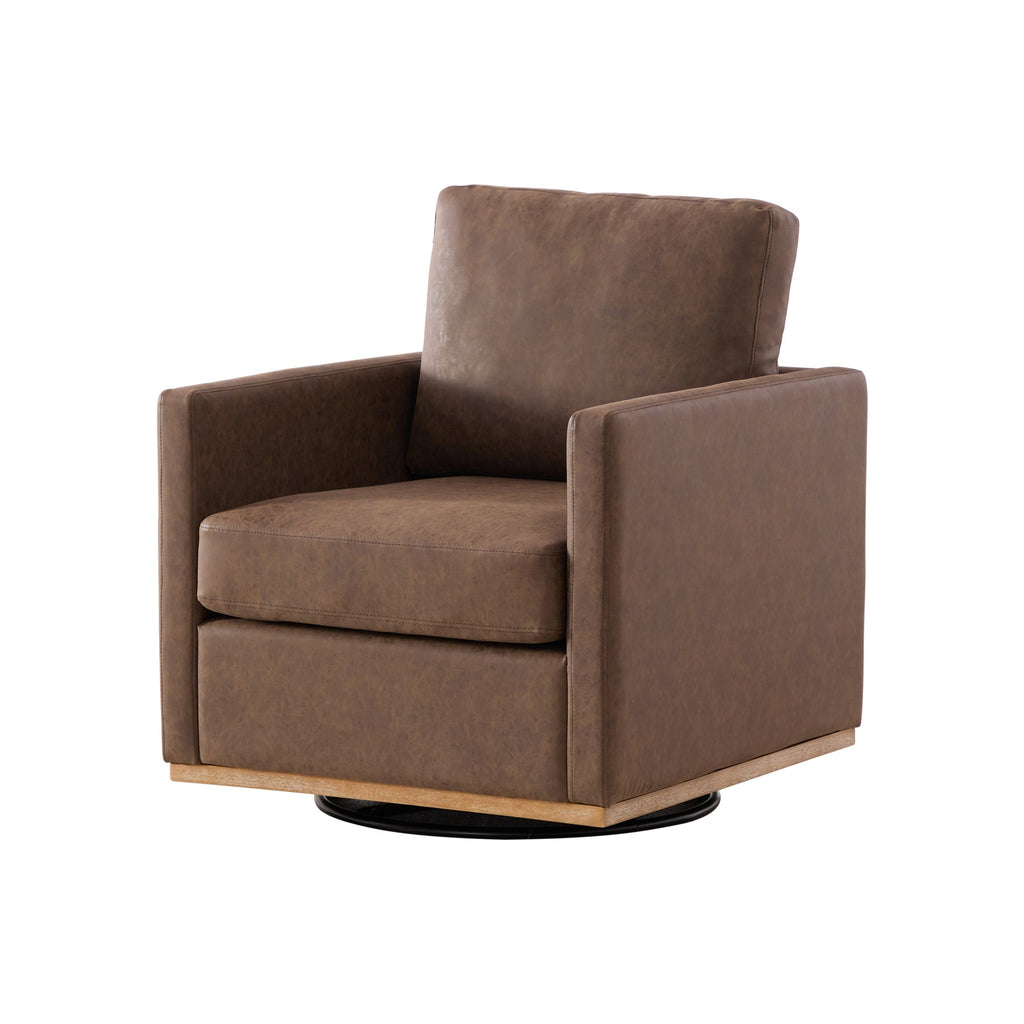 Modern Square Chenille Upholstered Swivel Accent Chair