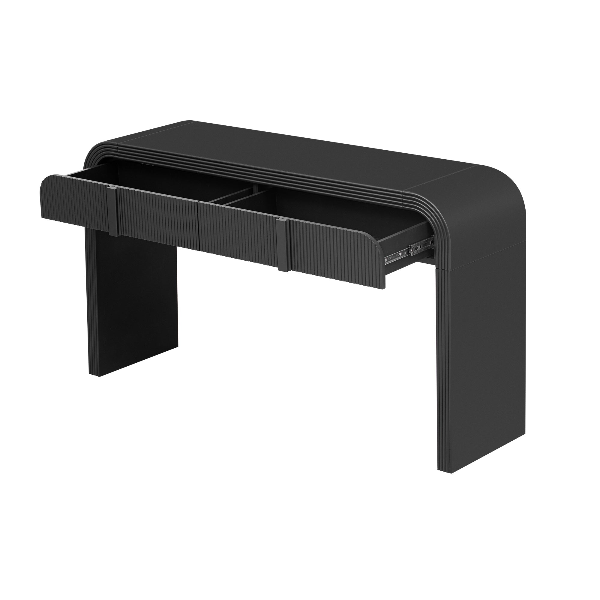 Modern Console Fluted Entryway Table with Rounded Silhouette