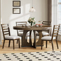 5-Piece Retro Extendable Dining Table Set with 16" Removable Leaf