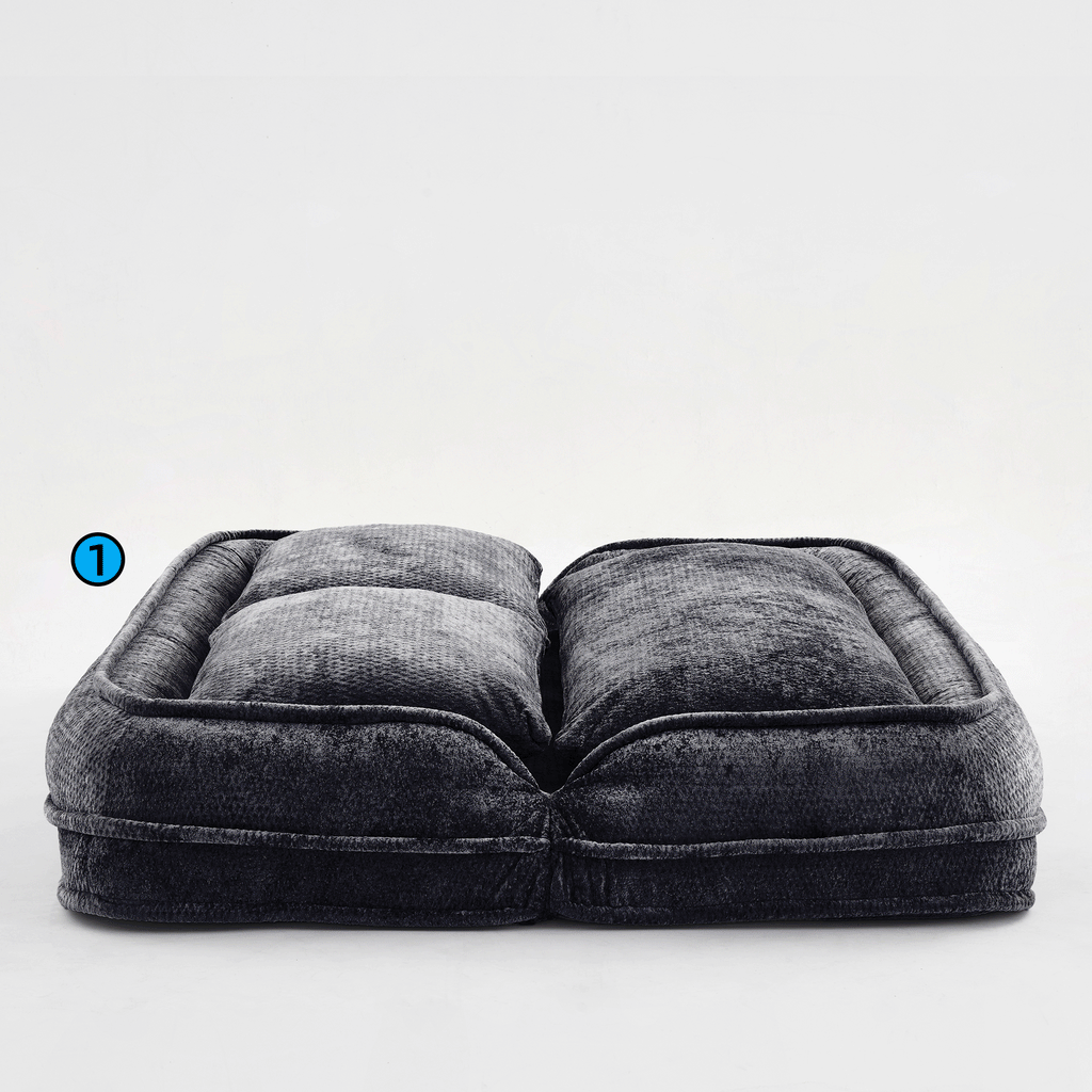 2-in-1 Extra Large Chenille Floor Couch Loveseat for Humans & Dogs