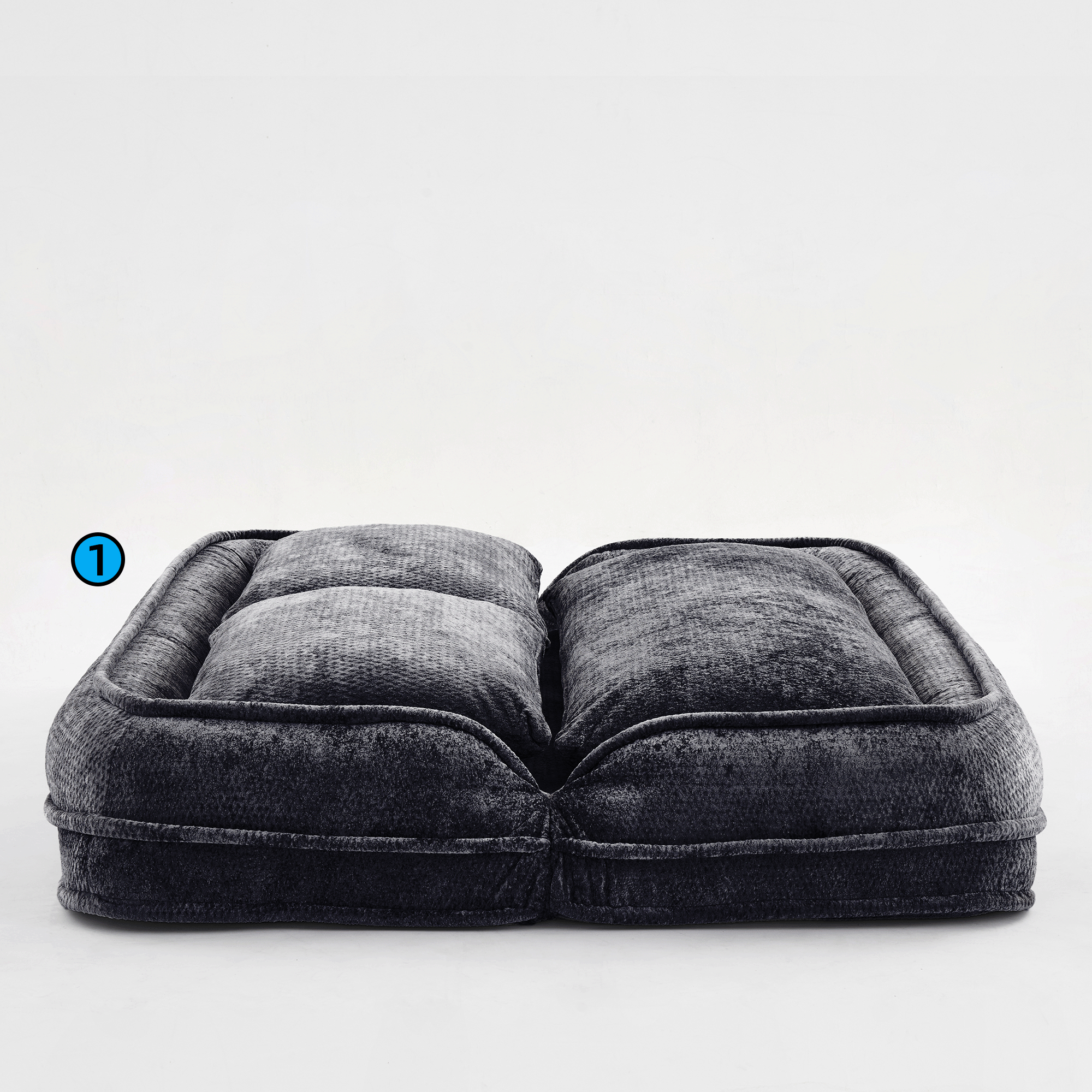 2-in-1 Extra Large Chenille Floor Couch Loveseat for Humans & Dogs