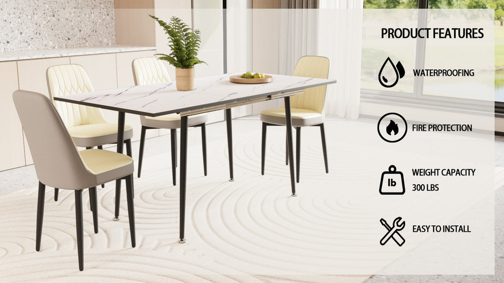 47'-63' Expandable Dining Table and Chair Set