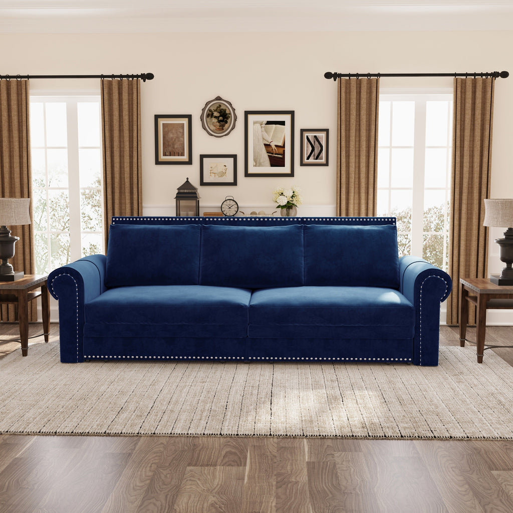 93.7' King Velvet Convertible Sleeper Sofa